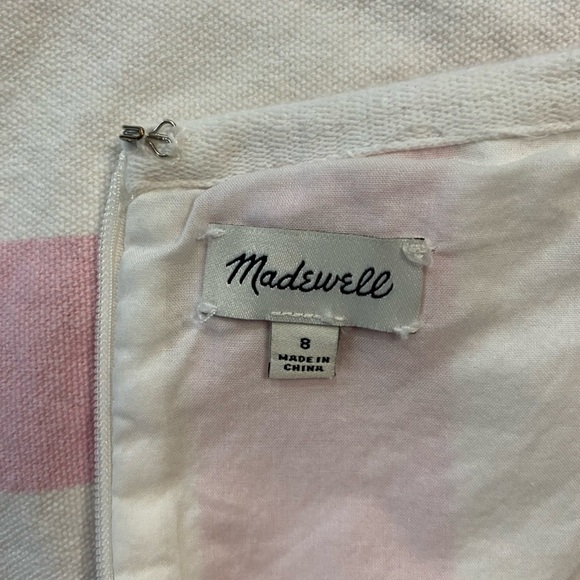 Madewell 100% Cotton Lined Barbie Mini Skirt Cara Stripe Light Pink & White 8 - Picture 8 of 11